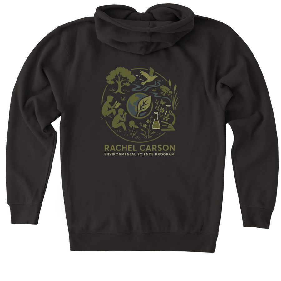 2025 RC Gear Small Logo, a Black Heavyweight Zip Up Hoodie (back-view)