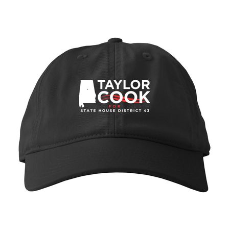 Taylor Cook for State House 43 Hat, a Black Printed Eco Baseball Cap