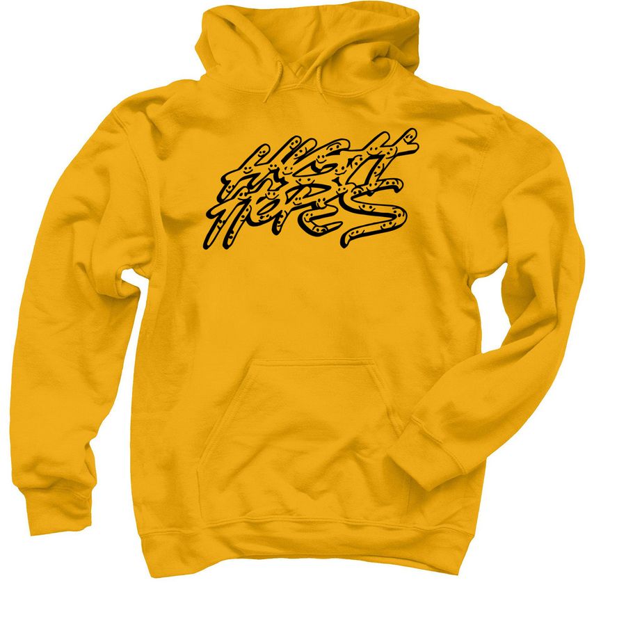 The Smiley Script, a Gold Pullover Hoodie