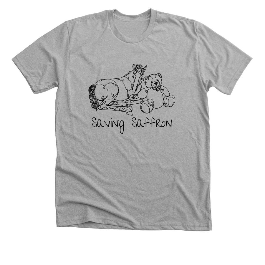 Saving Saffron, style B: Heart of Phoenix&nbsp;, a Athletic Heather Premium Unisex Tee