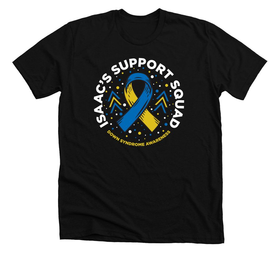 Isaac's Support Squad, a Solid Black Blend Premium Unisex Tee