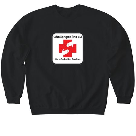 Challenges Inc SC Logo, a Black Softstyle Crewneck Sweatshirt