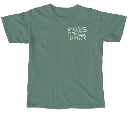 The Friends of the Pamet River T-Shirt, a Light Green Comfort Colors Unisex Tee