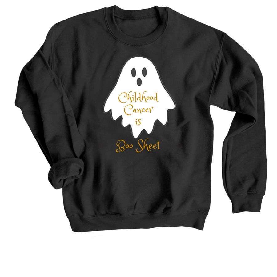 Childhood Cancer is Boo Sheet, a Black Crewneck Sweatshirt