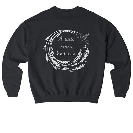 Wear Kindness, Support Ashley, a Black Stanley/Stella Ledger Dry Crewneck Sweatshirt