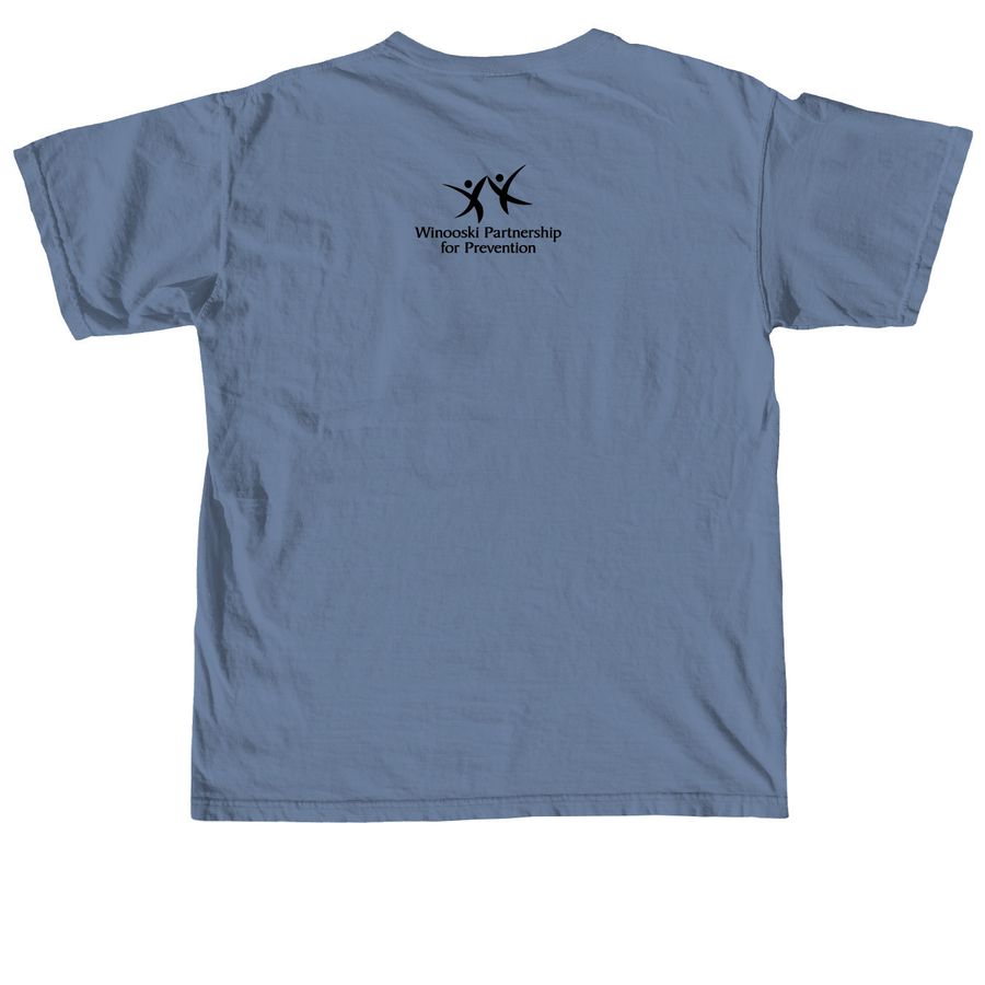 i heart winooski., a Blue Jean Comfort Colors Unisex Tee (back-view)