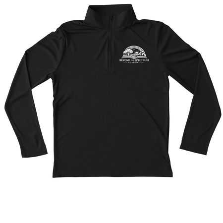 Soft ? Stretchy ? Sensory Friendly, a Black Youth Performance Quarter Zip Pullover