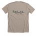 River Place Apparel, a Heather Stone Premium Unisex Tee (back-view)