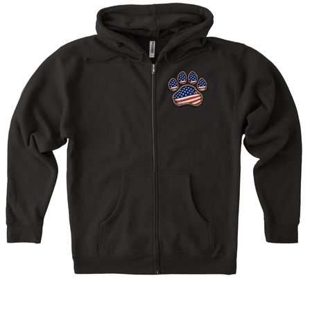 All American Team Pups, a Black Heavyweight Zip Up Hoodie