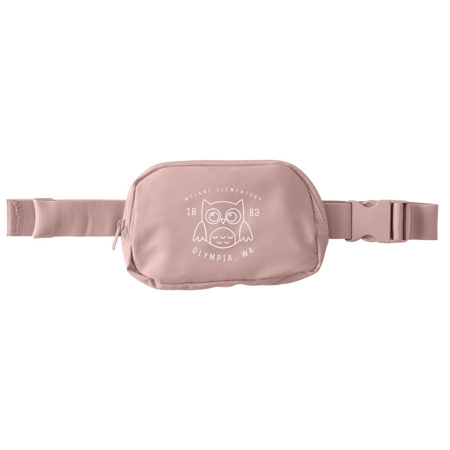 White Outline Owl-Hip Pack, a Rose Quartz Matte Hip Pack