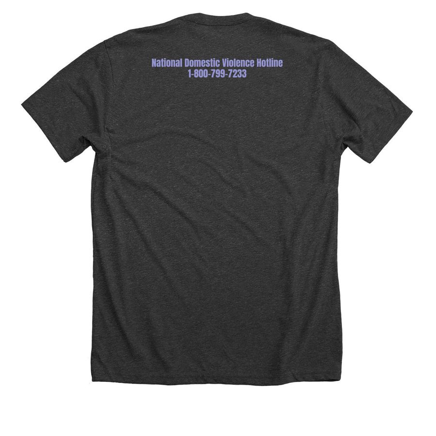 Love Is Kind. If it isn't kind, it isn't love., a Dark Grey Heather Premium Unisex Tee (back-view)
