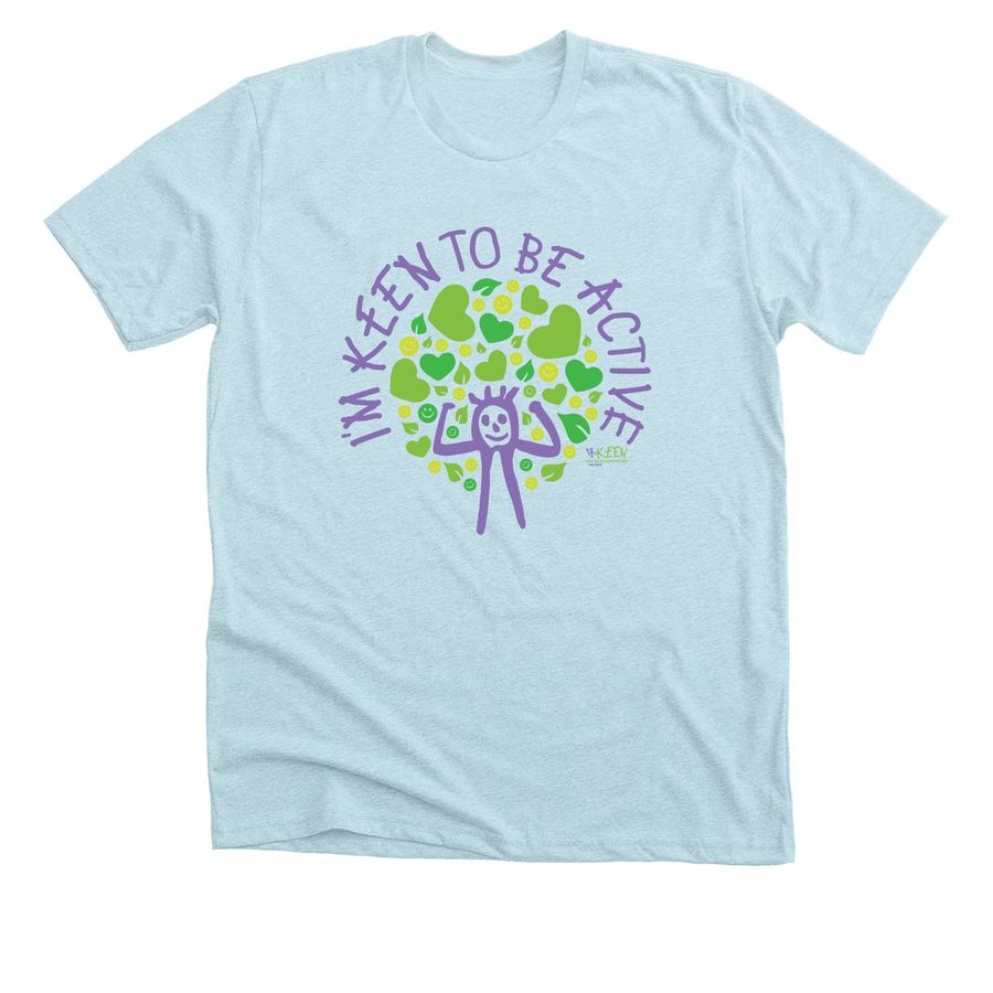 KEEN To Be Active, a Heather Ice Blue Premium Unisex Tee