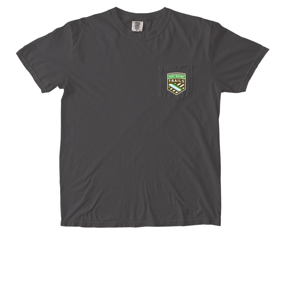 Fort Wayne Trails Comfort Colors Pocket Tee, a Pepper Comfort Colors Pocket Tee