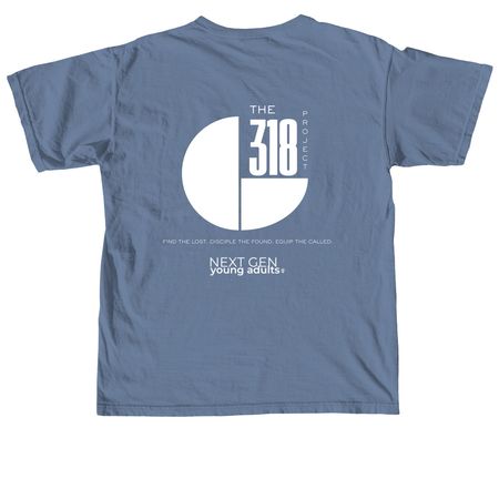 Next Gen 318 Project, a Blue Jean Comfort Colors Unisex Tee (back-view)