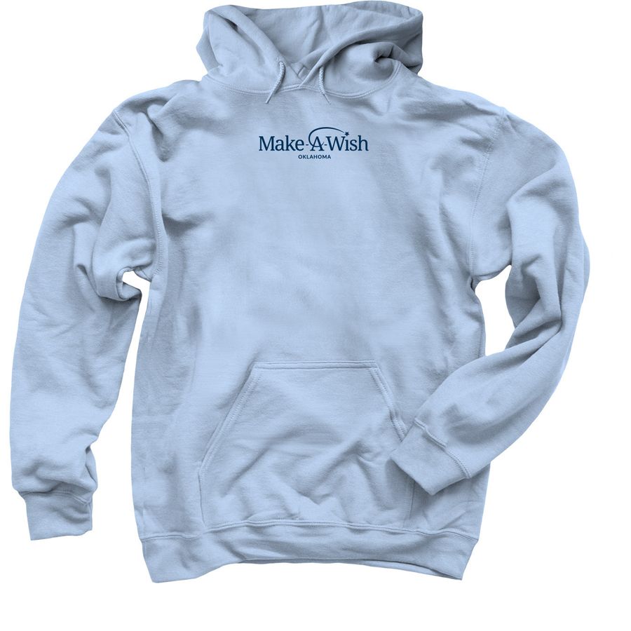 Kindness and Wishes, a Light Blue Pullover Hoodie