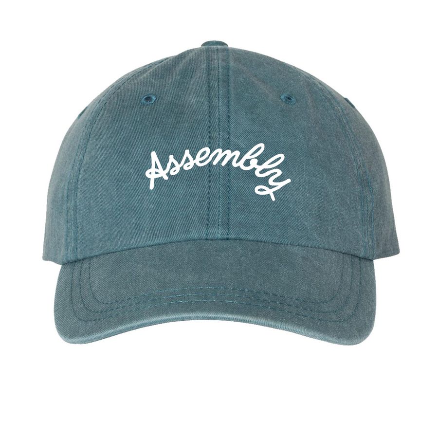 Assembly&nbsp;, a Teal Printed Pigment Dye Baseball Cap