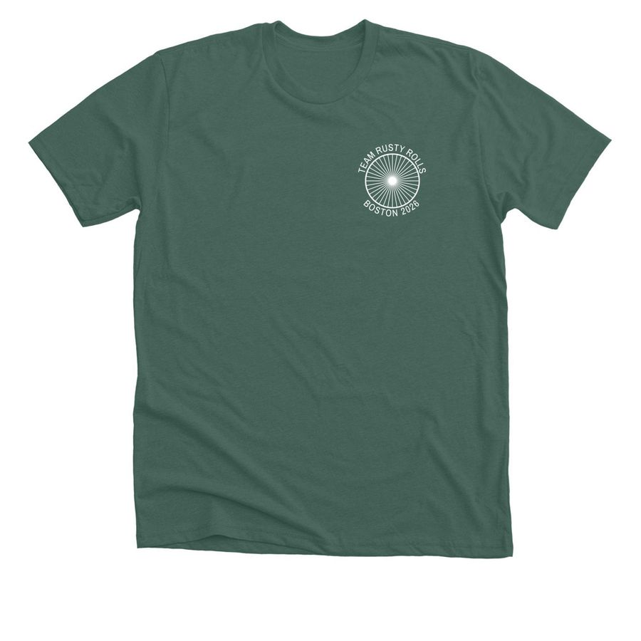 Team Rusty Rolls - Back to Boston!, a Heather Forest Premium Unisex Tee
