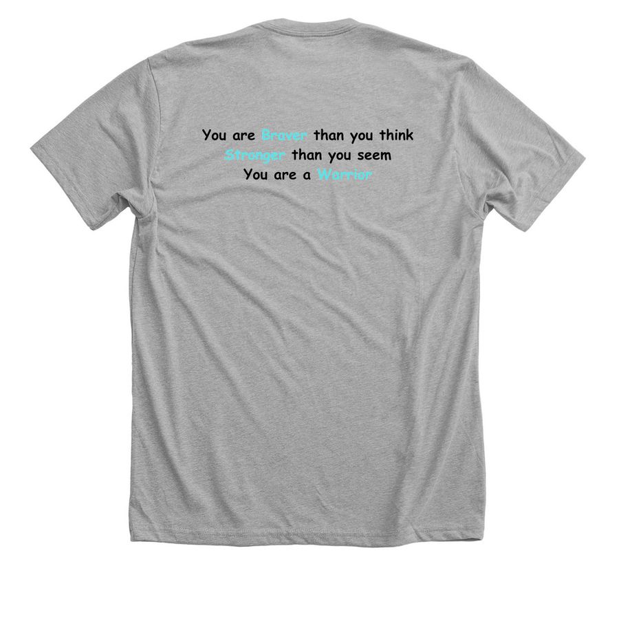 Willows Warriors Move to Cure STXBP1, a Athletic Heather Premium Unisex Tee (back-view)