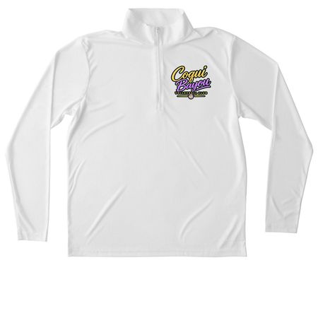Performance Wear&nbsp;, a White Unisex Performance Quarter Zip Pullover