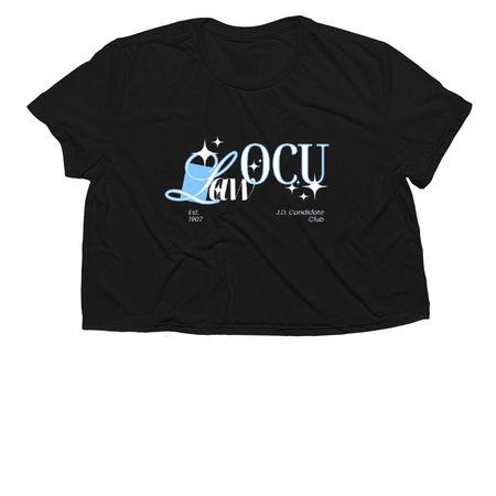 OCU Law - JD Candidate Club, a Black Women?s Flowy Cropped Tee