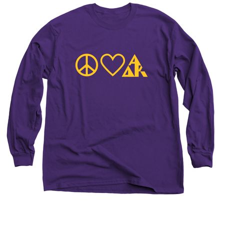 Peace Love ADK, a Purple Classic Long Sleeve Tee