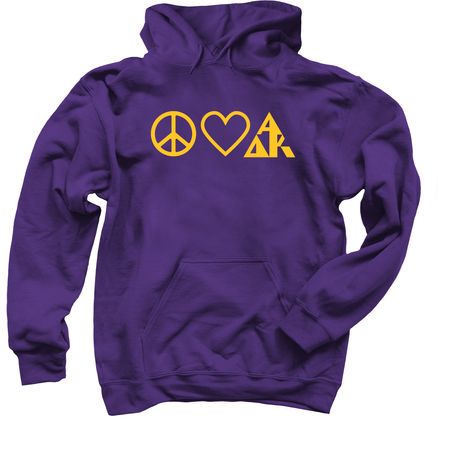 Peace Love ADK, a Purple Pullover Hoodie