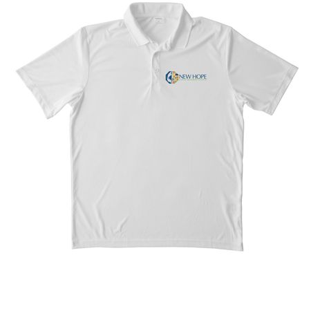 New Hope Active Wear, a White Unisex Performance Polo