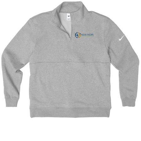 New Hope Active Wear, a Dark Grey Heather Nike Club Fleece Half Zip Pullover