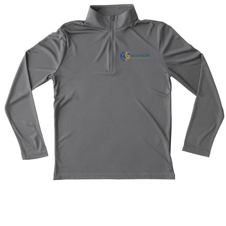 New Hope Active Wear, a Grey Concrete Youth Performance Quarter Zip Pullover