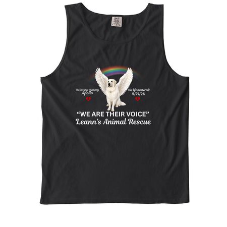 "For Apollo", a Black Comfort Colors Tank Top