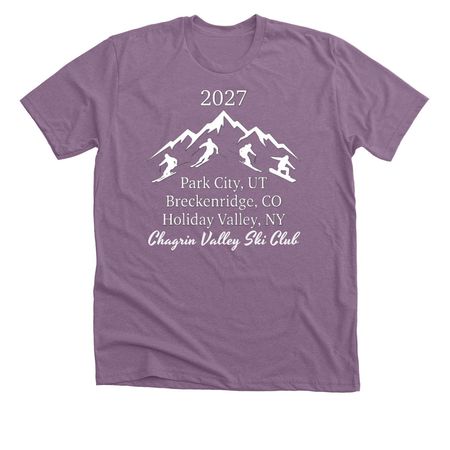 Chagrin Valley - 2027 Trip Shirt, a Heather Purple Premium Unisex Tee