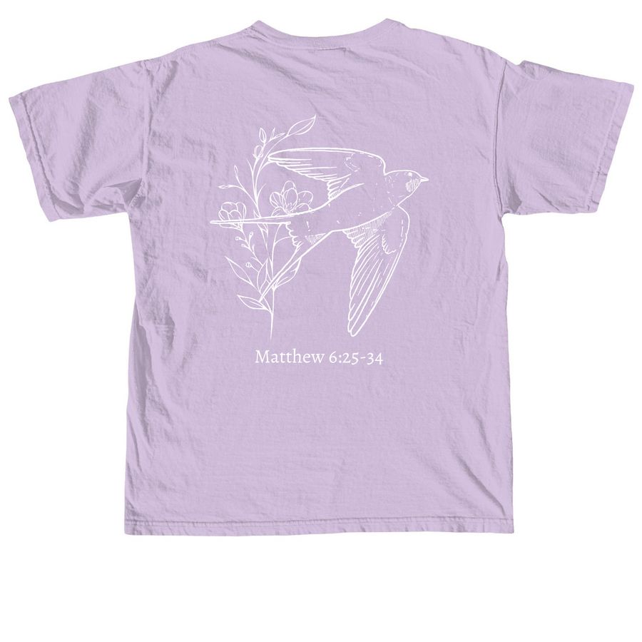 Kingdom First, a Orchid Comfort Colors Unisex Tee (back-view)