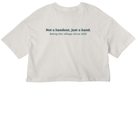 Fueled by Chaos&nbsp;, a Vintage White Women?s Cropped Cotton Tee (back-view)