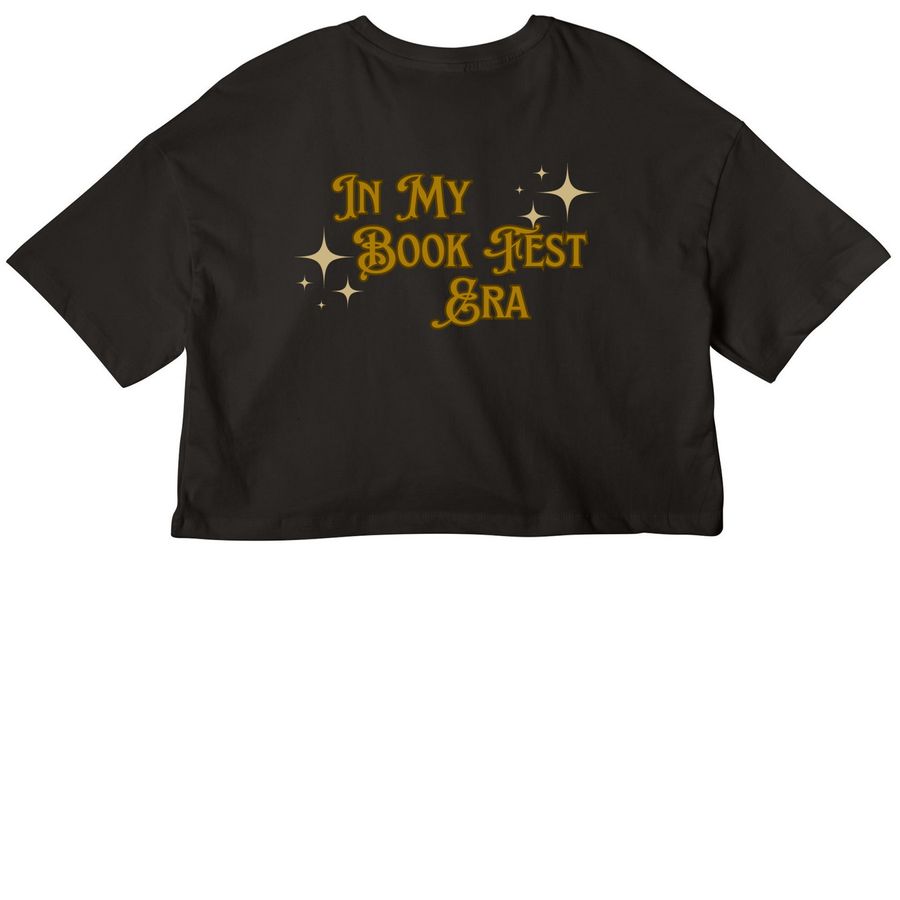 Midwest Bookish Fest 2026 Shirts & Hoodies, a Black Women?s Cropped Cotton Tee (back-view)