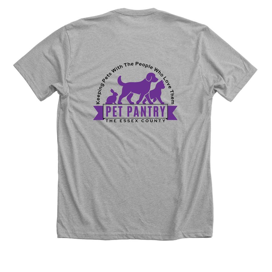 The Essex County Pet Pantry Fundraiser, a Athletic Heather Premium Unisex Tee (back-view)
