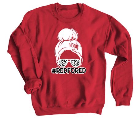 Girl7, a Red Crewneck Sweatshirt