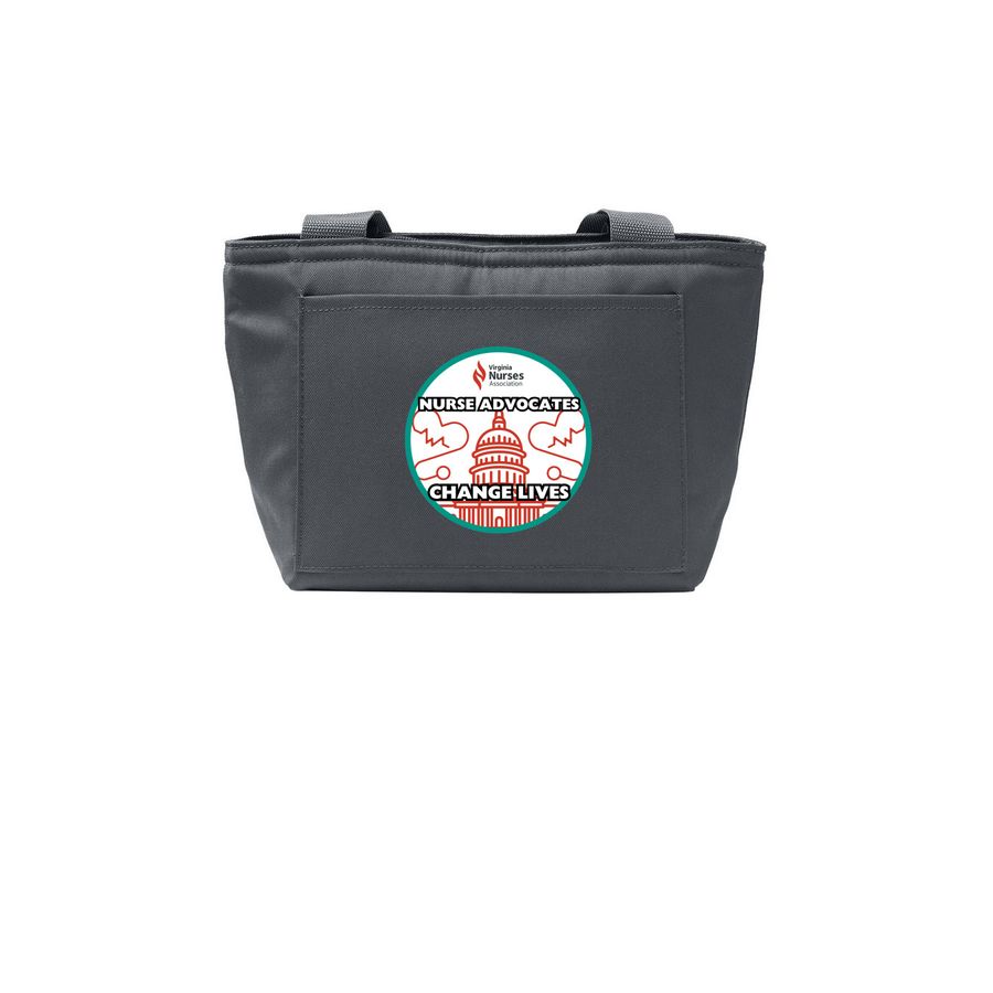 NURSE ADVOCATES CHANGE LIVES, a Grey Steel Insulated Lunch Tote