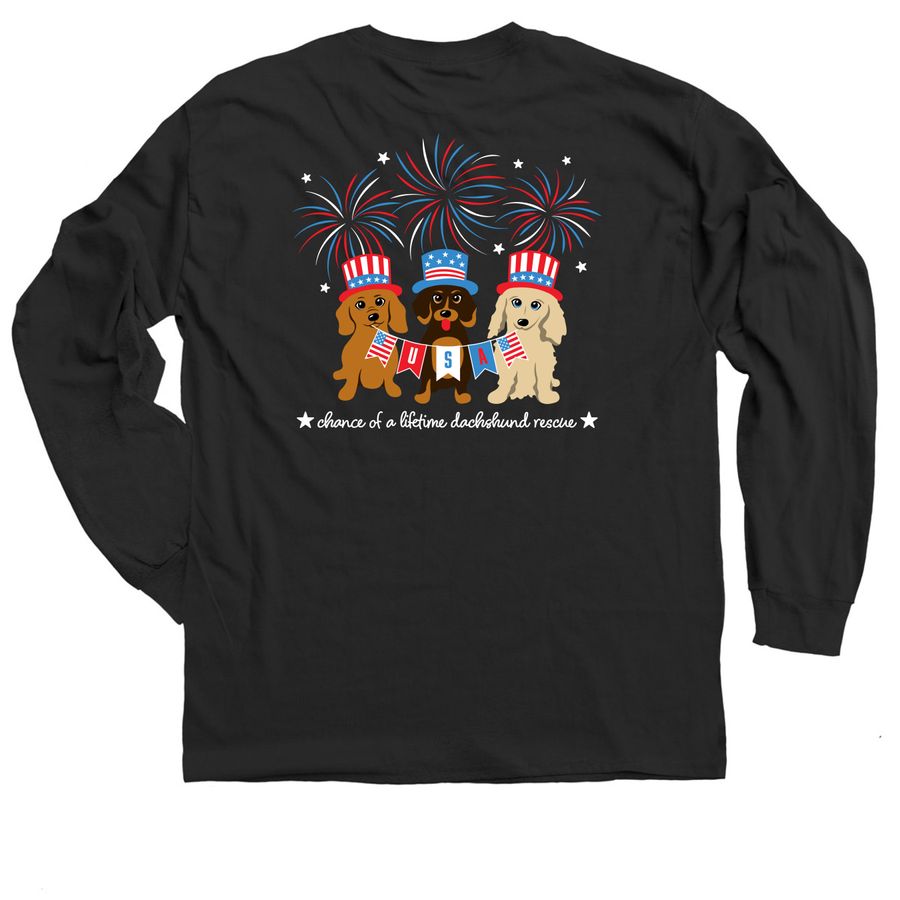 COALDR Loooooooong Live Freedom, a Black Classic Long Sleeve Tee (back-view)
