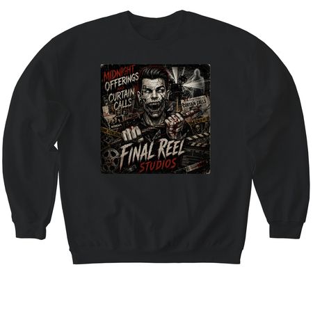 Final reel studios, a Black Softstyle Crewneck Sweatshirt