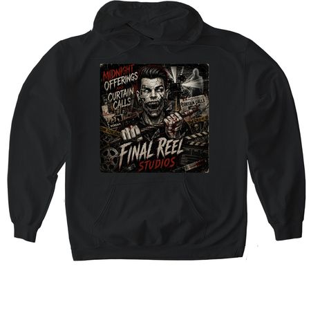 Final reel studios, a Black Gildan Softstyle Pullover Hoodie