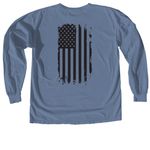 C Co Unit Emblem, a Blue Jean Comfort Colors Long Sleeve Tee (back-view)