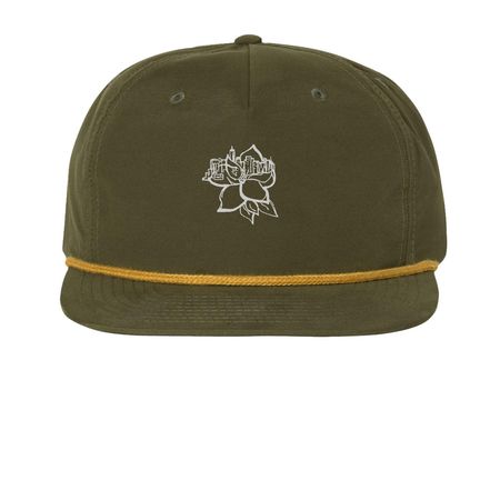 Mississippi Society Baseball Cap, a Loden/ Amber Gold Printed Umpqua Snapback Cap