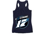 Supporting Justin through his cancer journey, a Navy Women's Racerback (back-view)