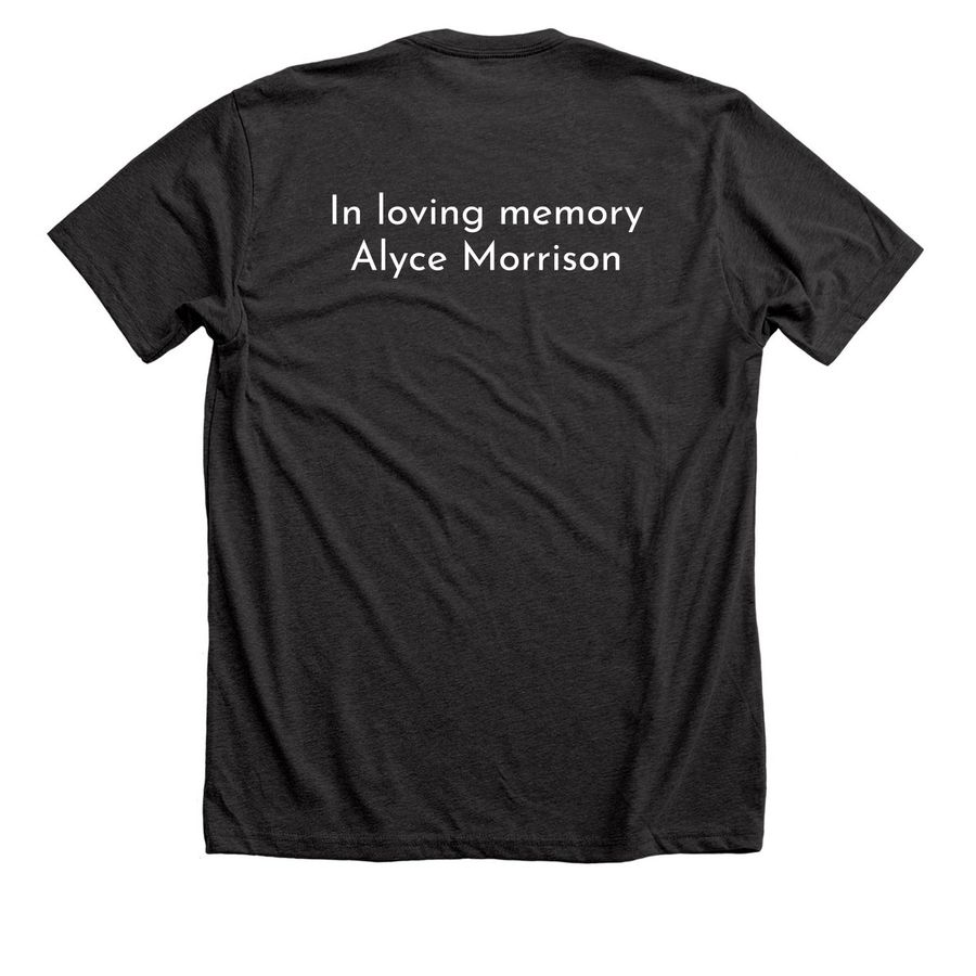 Walk with Hope, a Dark Grey Heather Premium Unisex Tee (back-view)