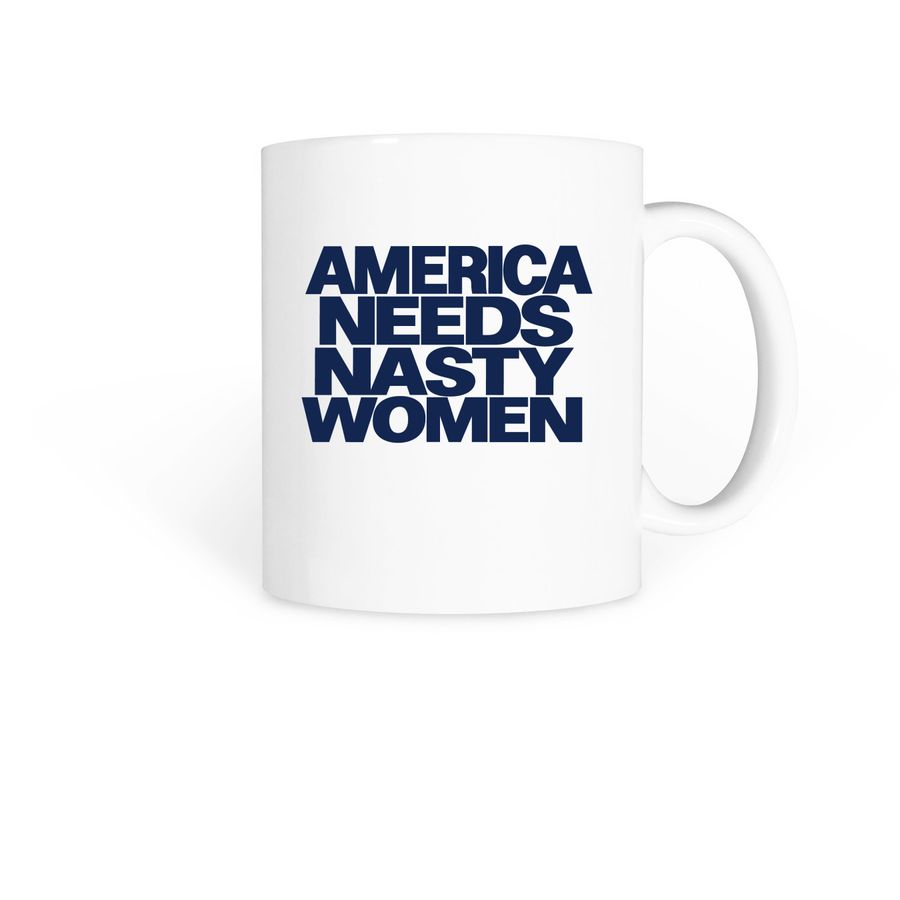 Kaitlan Collins America Needs Nasty Women Mug, a White Coffee Mug