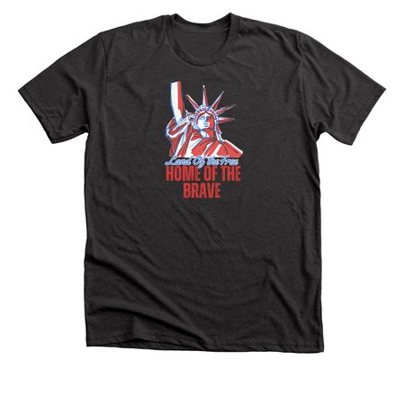 Land of the Free. Home of the Brave., a Dark Grey Heather Premium Unisex Tee