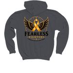Noah's Fight, a Charcoal Youth Pullover Hoodie (back-view)