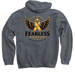 Noah's Fight, a Dark Heather Pullover Hoodie (back-view)