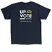 Say more with your vote, a Navy Classic Unisex Tee (back-view)
