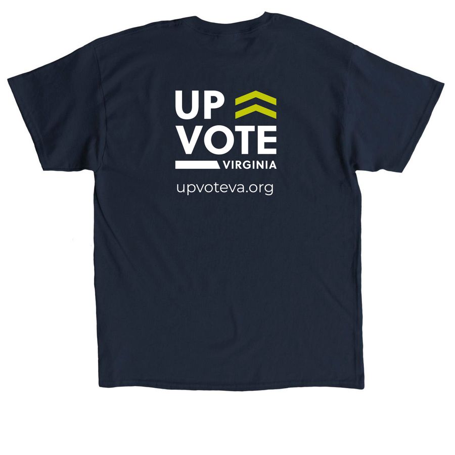 Say more with your vote, a Navy Classic Unisex Tee (back-view)